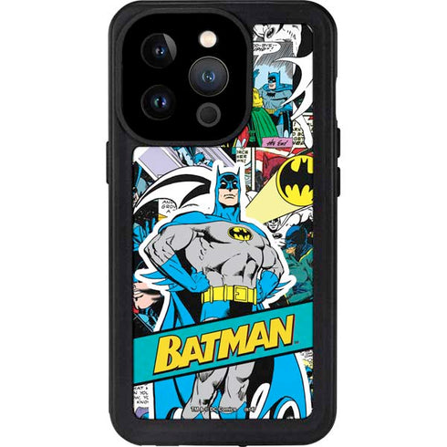 DC Comics Batman Vintage Pose Collage Art iPhone 15 Pro Waterproof Case
